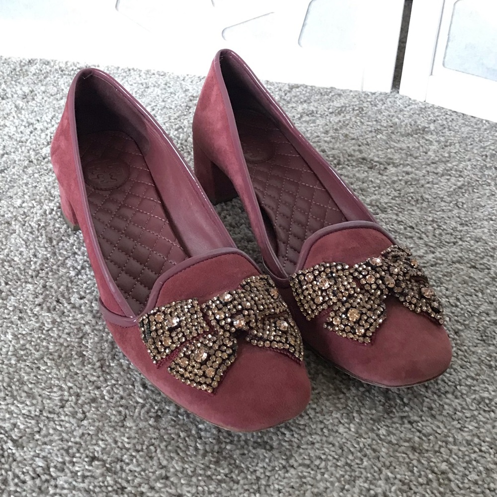 Bejeweled Mauve Loafer/Pumps